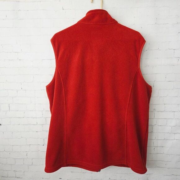 LL Bean Trail Model Polartec Fleece Vest Mens Size XXL Tall Orange Red 284629 - Picture 4 of 5